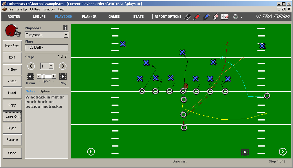 football stat software, football statistics software, Football playbook