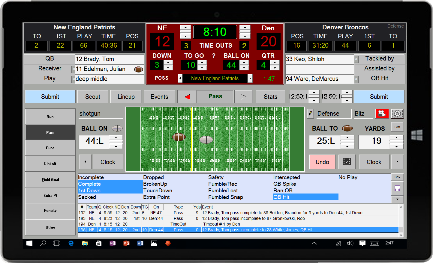 basketball team stat keeper for pc