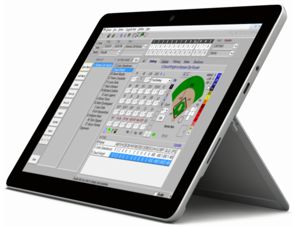 TurboStats for baseball on Surface Go Tablet