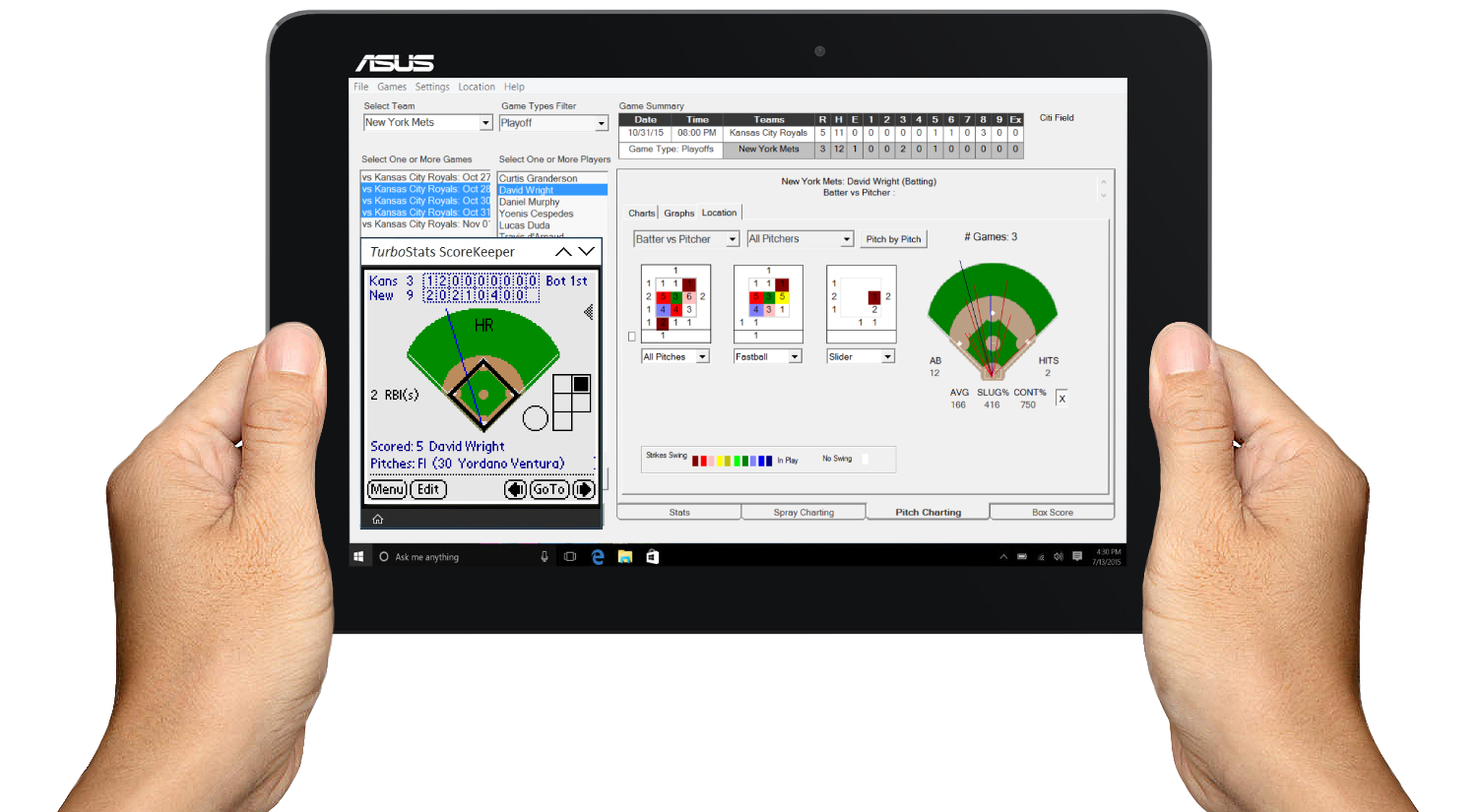 Real-Time Scoring - live gaming stats on a tablet or laptop